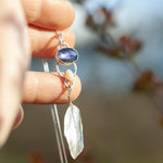 Charger l'image dans la galerie, OOAK Leaf pendant in silver #11 • Iolite & Opal (ready to ship)