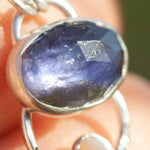 Charger l'image dans la galerie, OOAK Leaf pendant in silver #11 • Iolite & Opal (ready to ship)