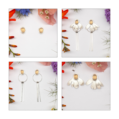 Choose Your Stone : boucles d'oreilles Flora (sur commande)