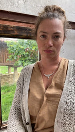 Load image into Gallery viewer, OOAK Lava necklace #3 • Kyanite & Opal (ready to ship)