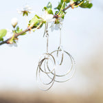 Load image into Gallery viewer, Cosmos earrings in silver     (made to order)
