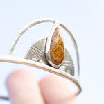 Cargar imagen en el visor de la galería, OOAK silver cuff bracelet with fossil coral (ready to ship)