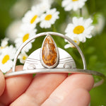 Cargar imagen en el visor de la galería, OOAK silver cuff bracelet with fossil coral (ready to ship)