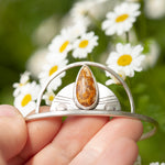 Cargar imagen en el visor de la galería, OOAK silver cuff bracelet with fossil coral (ready to ship)