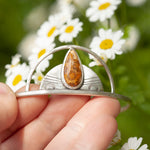 Cargar imagen en el visor de la galería, OOAK silver cuff bracelet with fossil coral (ready to ship)