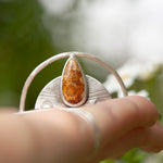 Cargar imagen en el visor de la galería, OOAK silver cuff bracelet with fossil coral (ready to ship)