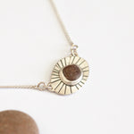 Load image into Gallery viewer, OOAK delicate intuition necklace with purple brown pebble (ready-to-ship)
