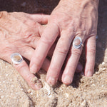 Load image into Gallery viewer, OOAK intuition ring with soft pink pebble ~ Size 54,75 (ready-to-ship)