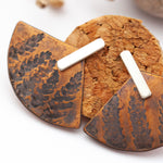 Load image into Gallery viewer, OOAK Aela ear jackets #10 • copper & silver • vegetal imprint (ready-to-ship)
