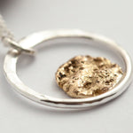 Load image into Gallery viewer, OOAK Moon halo pendant #2 • silver & solid 18k peach gold (ready to ship)