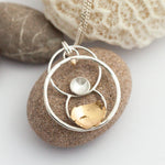 Load image into Gallery viewer, OOAK Cosmos pendant #2 • Silver & solid 18K peach gold (ready to ship)