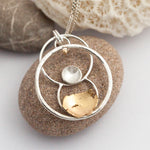 Load image into Gallery viewer, OOAK Cosmos pendant #2 • Silver & solid 18K peach gold (ready to ship)