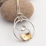 Load image into Gallery viewer, OOAK Cosmos pendant #2 • Silver & solid 18K peach gold (ready to ship)