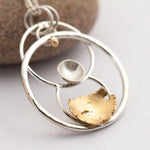 Load image into Gallery viewer, OOAK Cosmos pendant #2 • Silver & solid 18K peach gold (ready to ship)