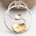 Load image into Gallery viewer, OOAK Cosmos pendant #2 • Silver & solid 18K peach gold (ready to ship)