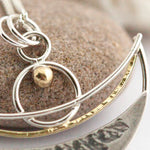 Load image into Gallery viewer, OOAK • Vegetal Moon pendant #9 • silver &amp; 18k yellow gold (ready-to-ship)
