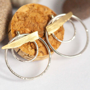 OOAK Gold & silver earrings #1  (ready to ship)