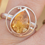 Load image into Gallery viewer, OOAK ring with captured plant #4 • citrine ~ size 52,25   (ready to ship)
