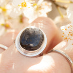 Load image into Gallery viewer, Sena ring with black rutilated quartz ~ size 53,5   (ready to ship)
