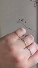 Load and play video in Gallery viewer, Thin hammered ring in brass ~ perfect as stacking or knuckle ring  (made to order)
