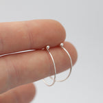 Load image into Gallery viewer, Simple silver hoops (combines perfectly with ear jacket fans) (made to order)