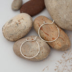Load image into Gallery viewer, Simple silver hoops (combines perfectly with ear jacket fans) (made to order)