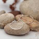 Load image into Gallery viewer, Simple silver hoops (combines perfectly with ear jacket fans) (made to order)