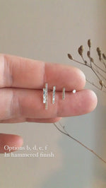 Load and play video in Gallery viewer, Ear climber in silver : a simple line earring, textured or net.   (made to order)
