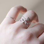 Load image into Gallery viewer, Ring composed of tiny silver drops  (made to order)
