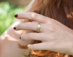 Load image into Gallery viewer, Adjustable ring in brass with ethnic patterns. 2 ways to wear it    (made to order)
