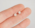 Load image into Gallery viewer, Tiny full moon stud earrings (small version)  (made to order)
