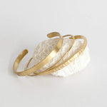 Load image into Gallery viewer, Set of 3 different brass cuff bracelets  (made to order)
