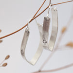 Load image into Gallery viewer, Ethnic hoops in silver, teardrop shape   (made to order)
