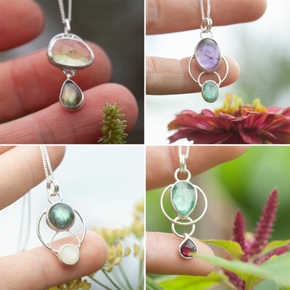 Choose Your Stone : Surprise Osmose Pendant   (made to order)