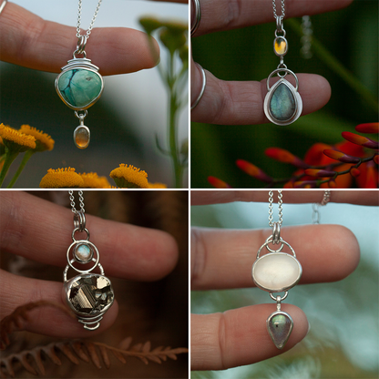 Choose Your Stone : Surprise Osmose Pendant   (made to order)