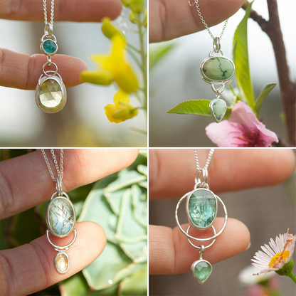 Choose Your Stone : Surprise Osmose Pendant   (made to order)