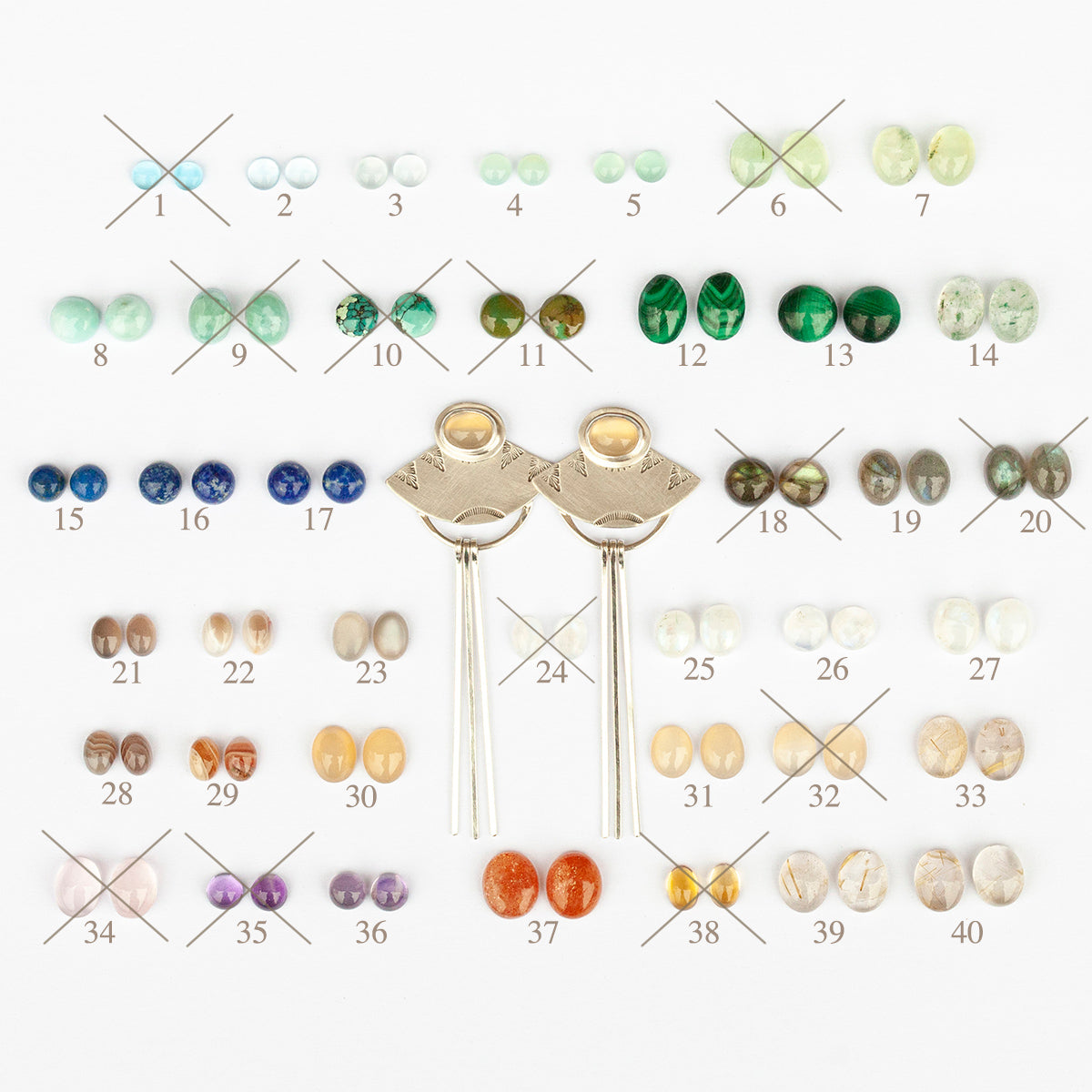 Choose Your Stone : Elira earrings   (made to order)