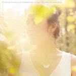 Load image into Gallery viewer, OOAK • Crescent moon pendant in silver &amp; brass #23 (ready to ship)
