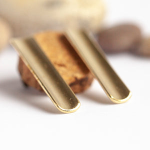 OOAK simple brass earrings #1 (ready-to-ship)