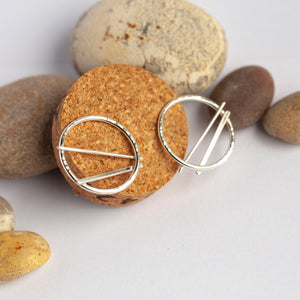 OOAK silver circle earrings #1 (ready-to-ship)