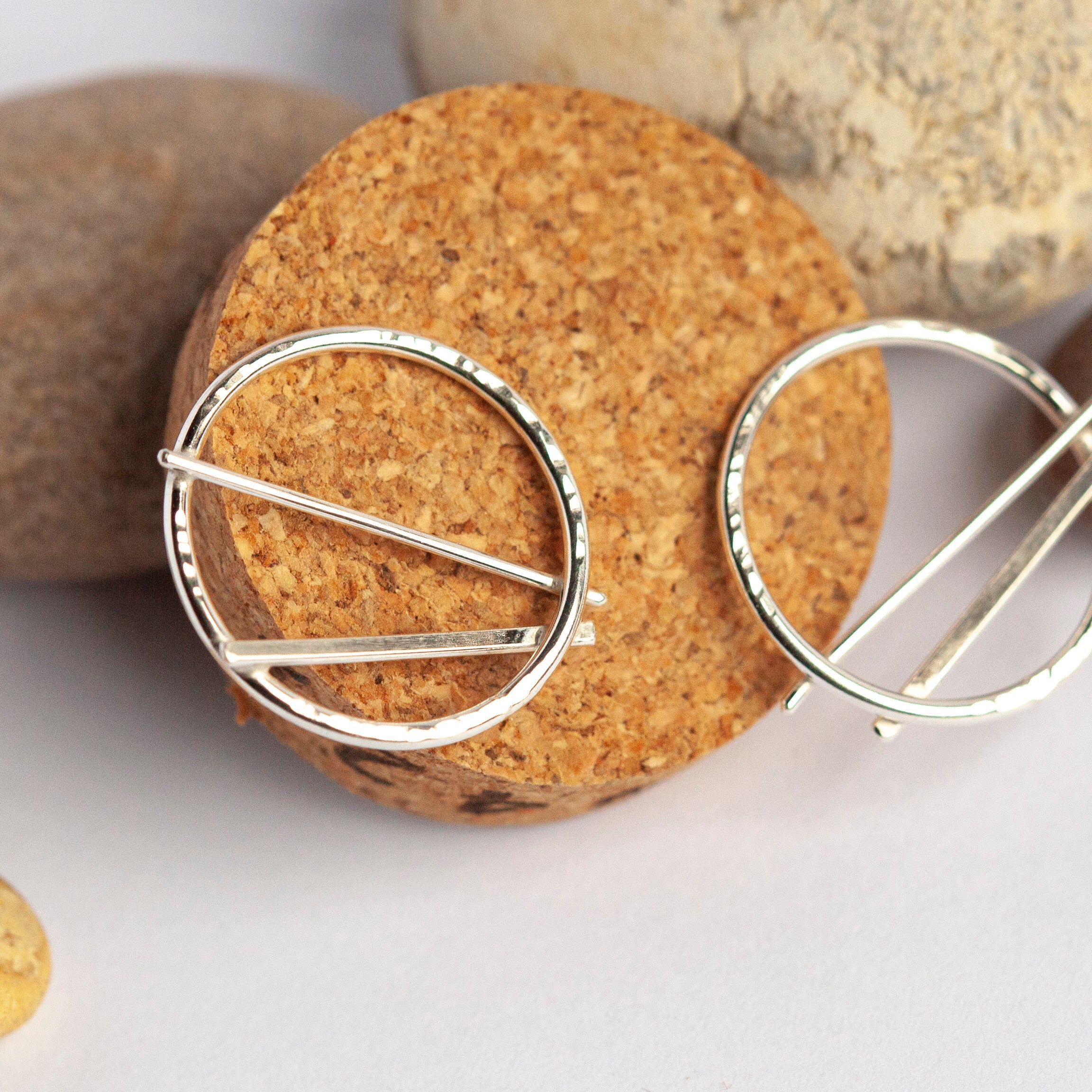 OOAK silver circle earrings #1 (ready-to-ship)