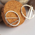 Lade das Bild in den Galerie-Viewer, OOAK silver circle earrings #1 (ready-to-ship)
