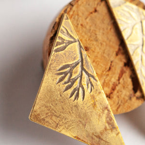 OOAK earrings with plant imprint #1 • brass (ready-to-ship)