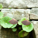 Cargar imagen en el visor de la galería, OOAK dangle earrings with plant imprint #2 • copper (ready-to-ship)
