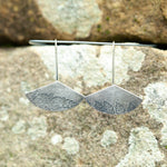 Load image into Gallery viewer, OOAK dangle earrings with plant imprint #6 • silver (ready-to-ship)
