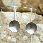 Load image into Gallery viewer, OOAK dangle earrings with plant imprint #7 • silver (ready-to-ship)
