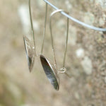 Load image into Gallery viewer, OOAK dangle earrings with plant imprint #7 • silver (ready-to-ship)

