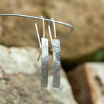 Load image into Gallery viewer, OOAK dangle earrings with plant imprint #9 • silver (ready-to-ship)
