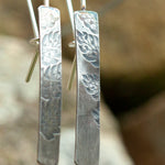 Charger l&#39;image dans la galerie, OOAK dangle earrings with plant imprint #9 • silver (ready-to-ship)

