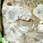 Charger l&#39;image dans la galerie, OOAK • Abstract organic pendant #1 • silver &amp; brass  (ready to ship)
